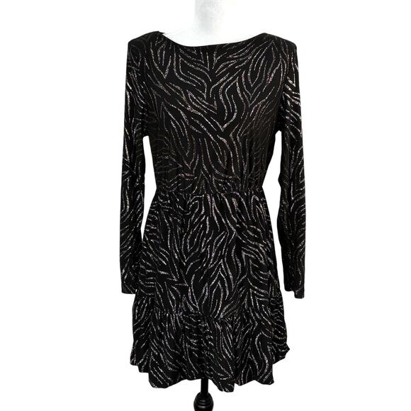 Sparkle Patterned Long Sleeve Dress - Women's Size M - Picture 1 of 6